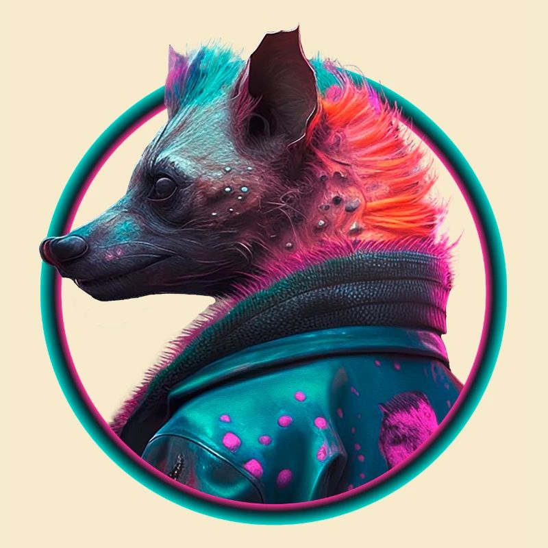 Punk Hyäne in Lederjacke