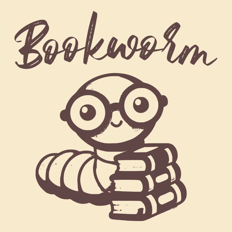 Bücherwurm mit Büchern