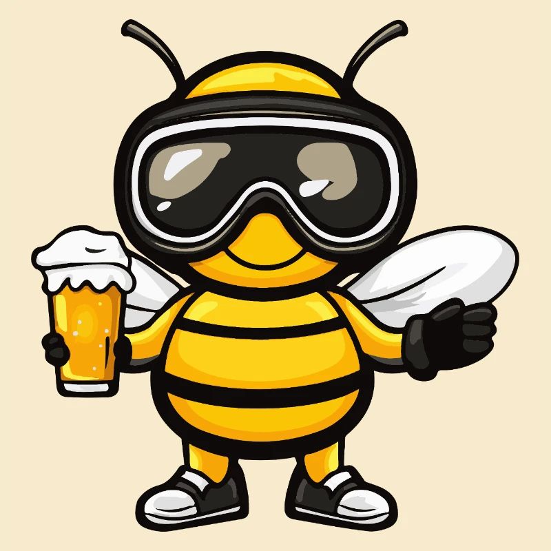 Biene Apres Ski Bier Comic