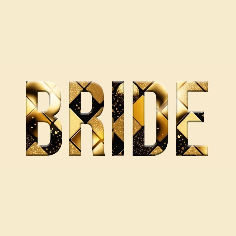 TEAM BRIDE! Black Gold Cool customizable
