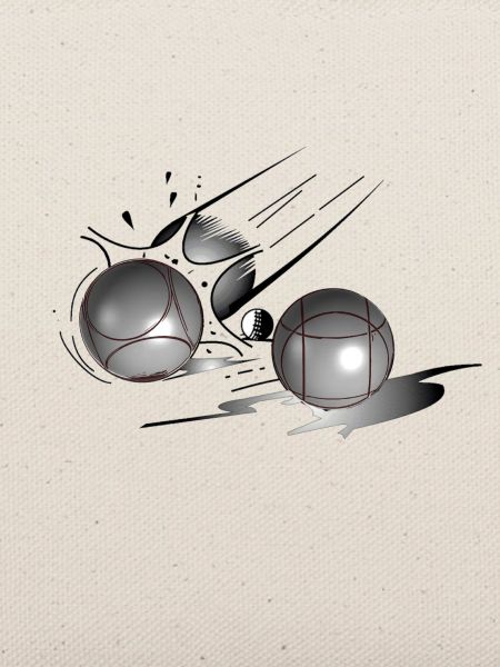 Boule petanque schuss Treffer