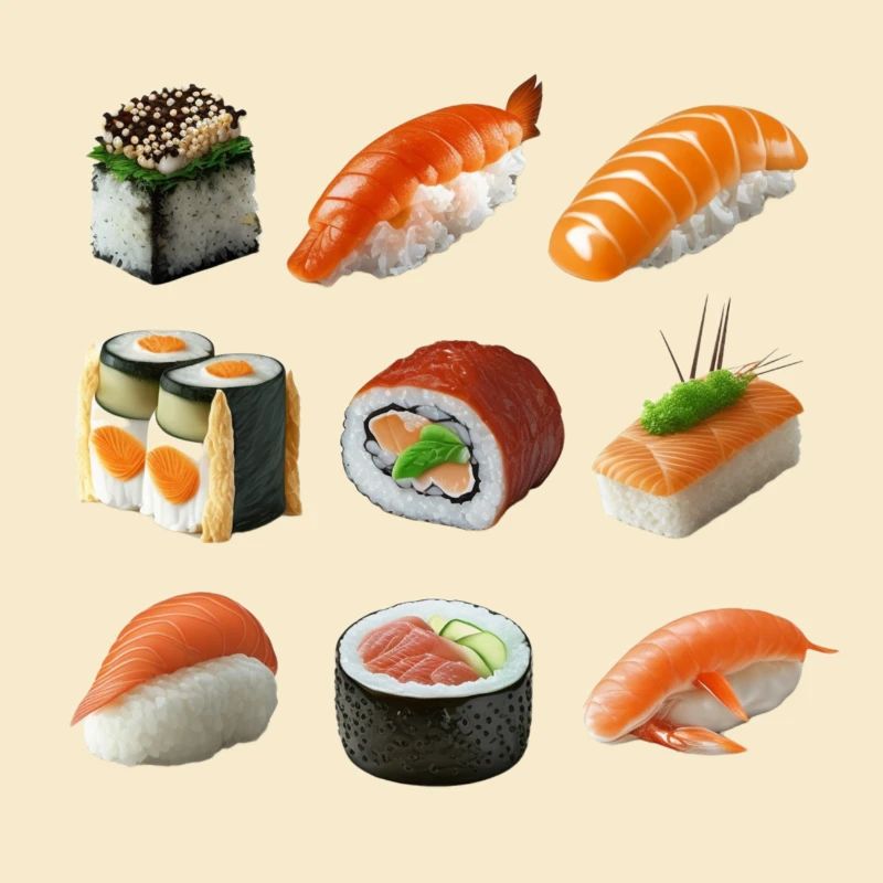 Different sushi variations