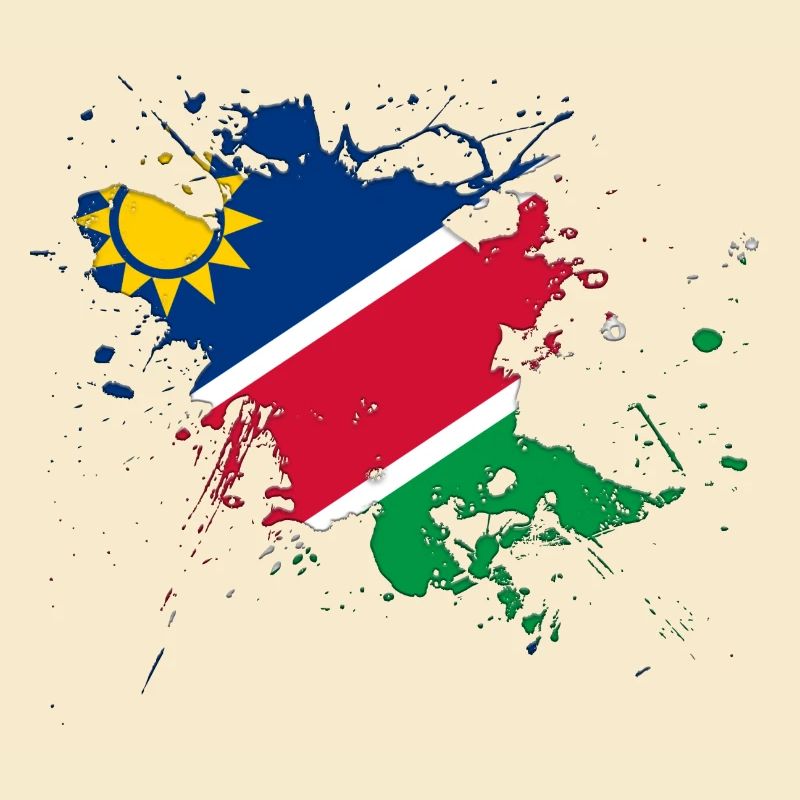 Namibia Flagge als Farbklecks