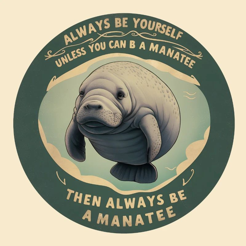 Sei Du selbst oder sei ein Manatee Lebensweisheit