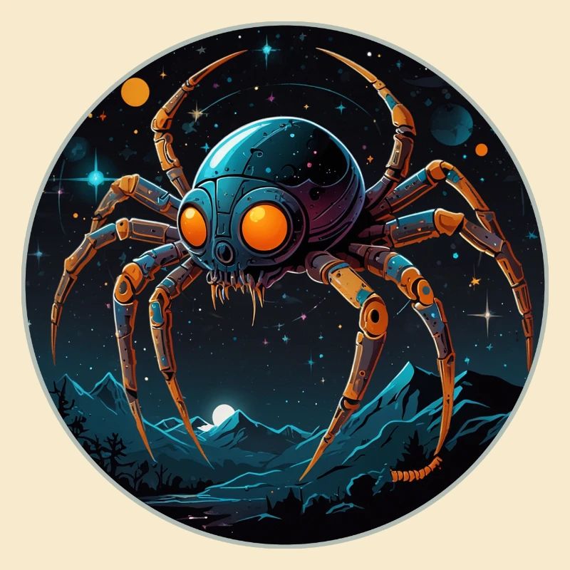 Space spider in space in orbit