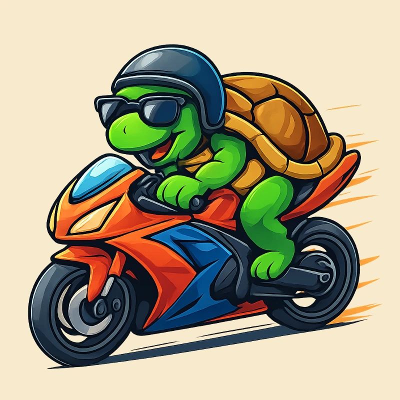 Schildkröte Biker