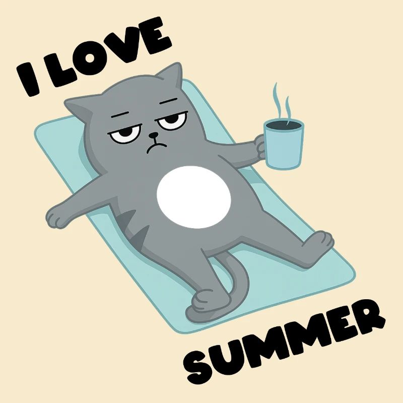 I love Summer - Cat Grumpy