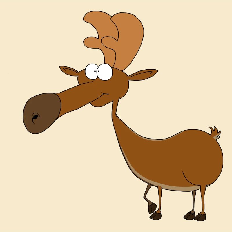 Lustiger Elch Comic in Farbe