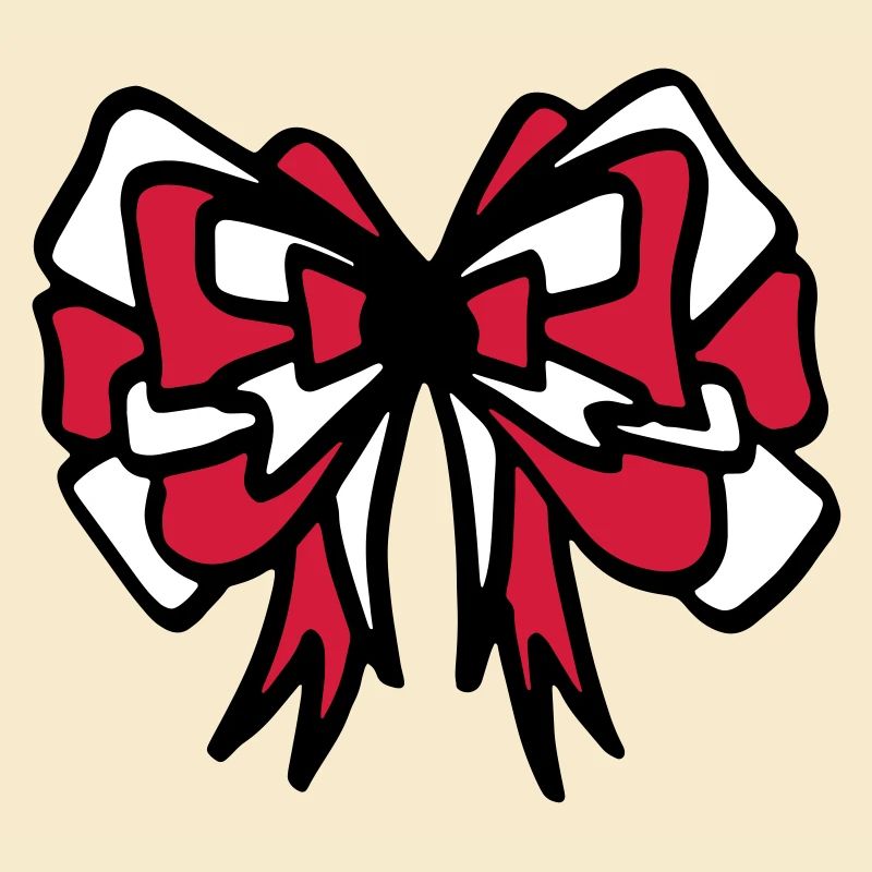 Bow red & white / red & white bow - colorful