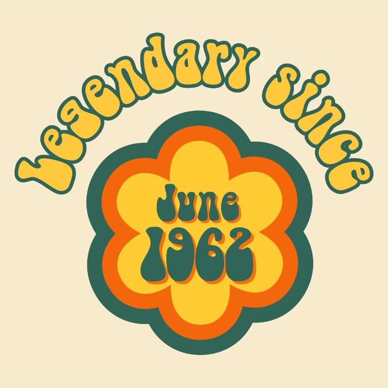 Legendary since June 1962 Retro Hippie Blume