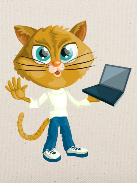 Katze mit LapTop