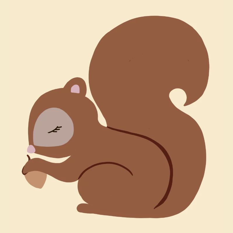 Eichhörnchen mit Eichel süß