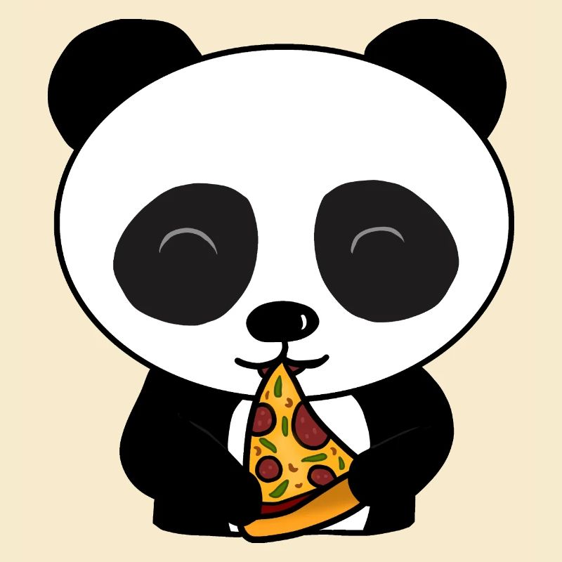 Süße Panda Bär Essen Pizza
