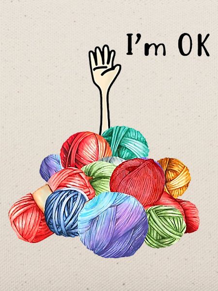 ich bin ok Wollknäuel Handarbeit