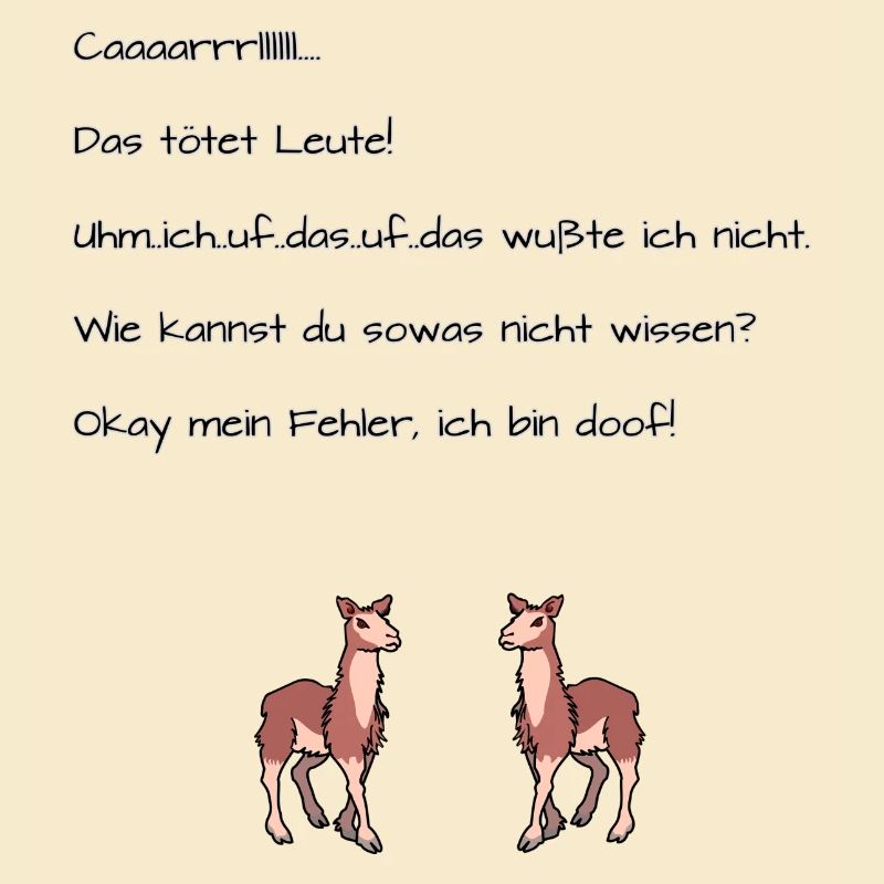 Lustiger lama Spruch