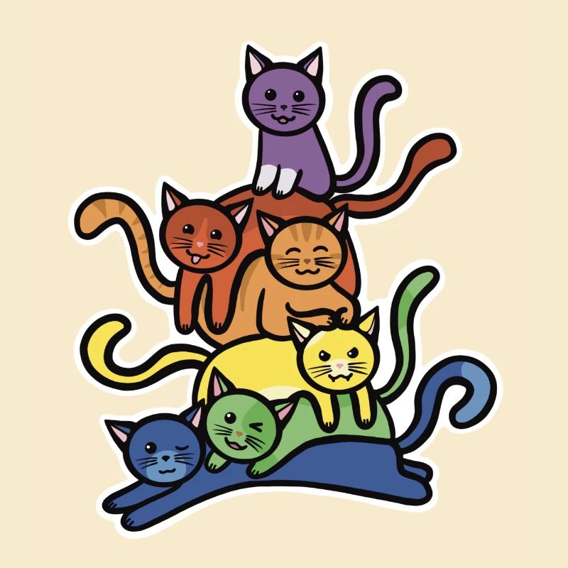 Rainbow Cats Stack