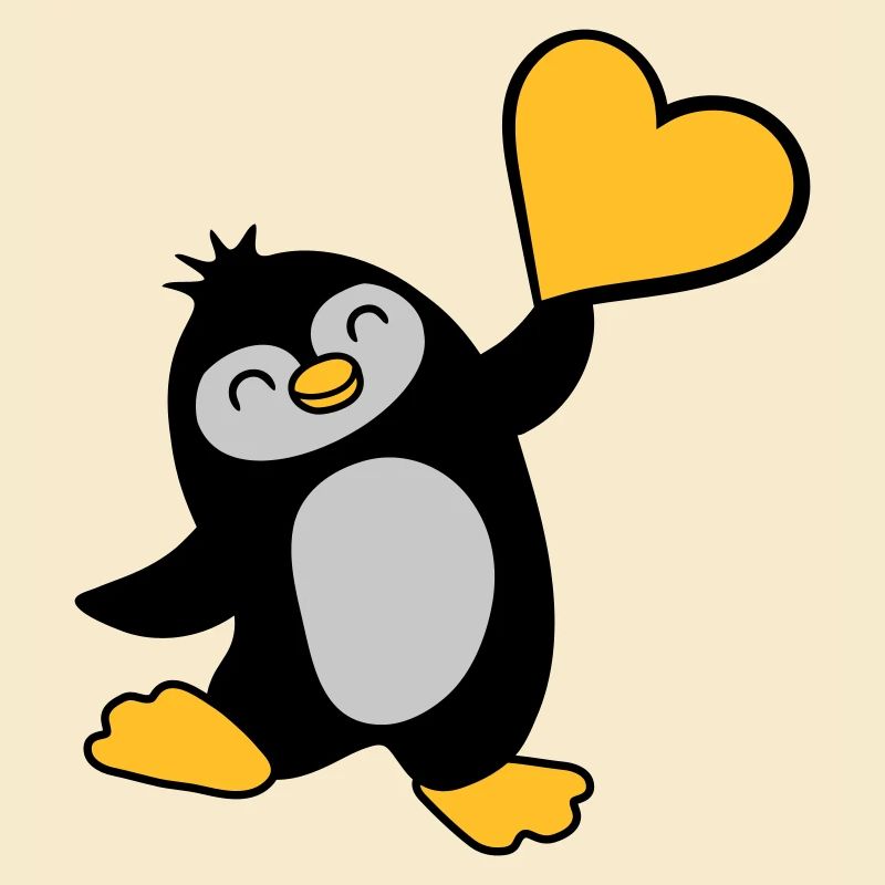 Friendly penguin shows heart