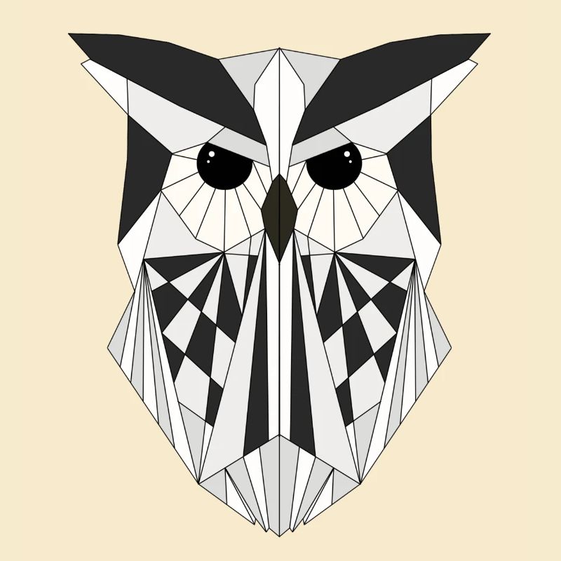 Weiße Eule geometrisch