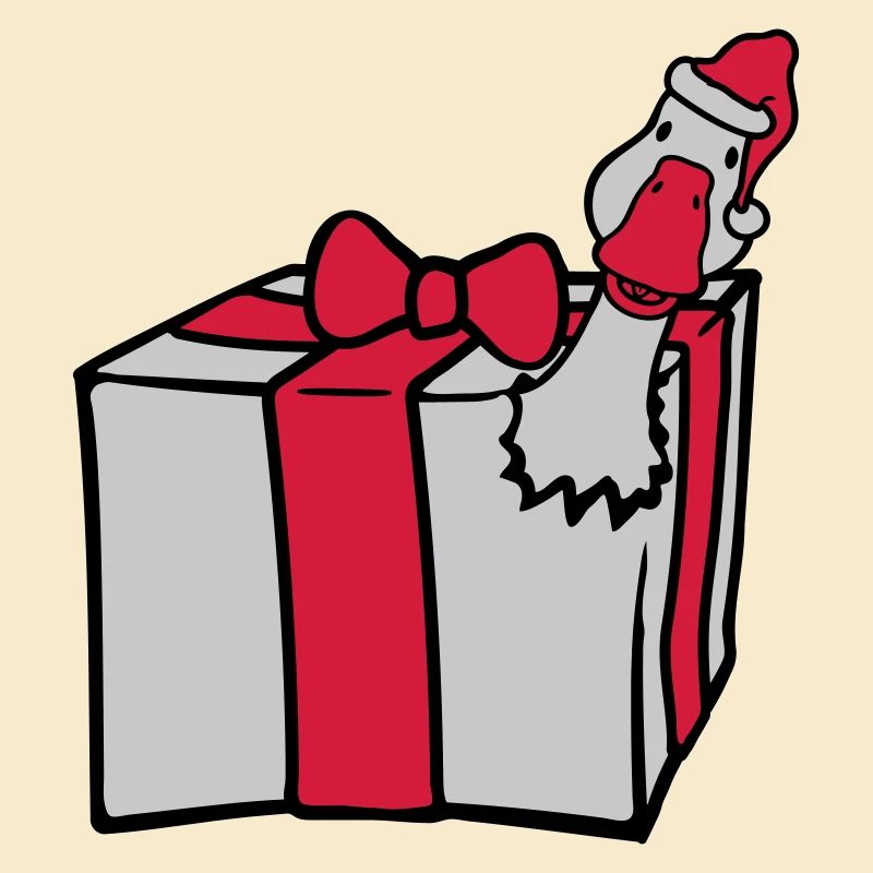 Gans platzt aus Geschenk