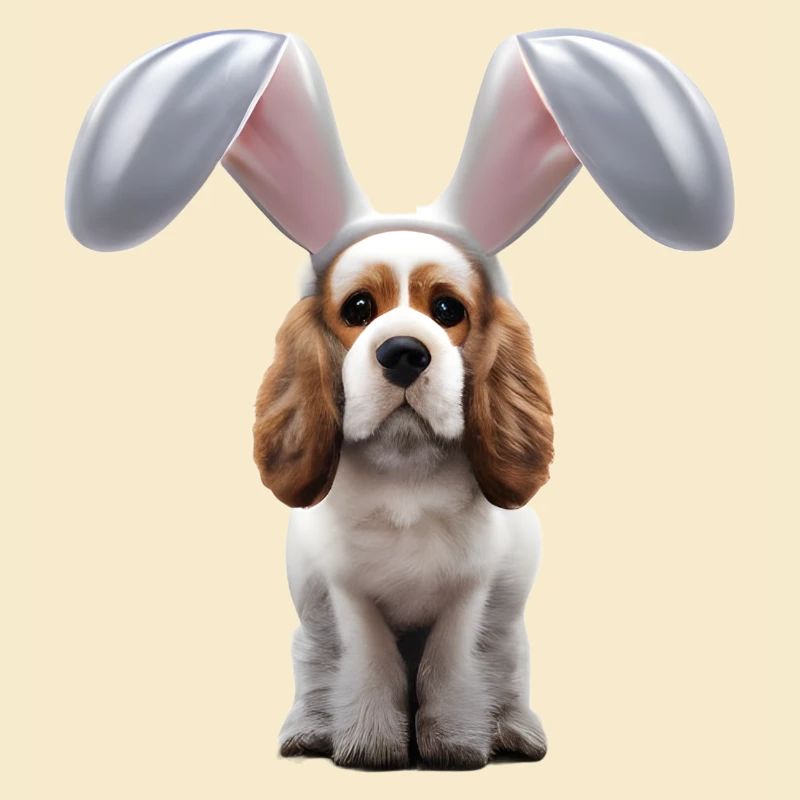 English Cocker Spaniel with Bunny Ears