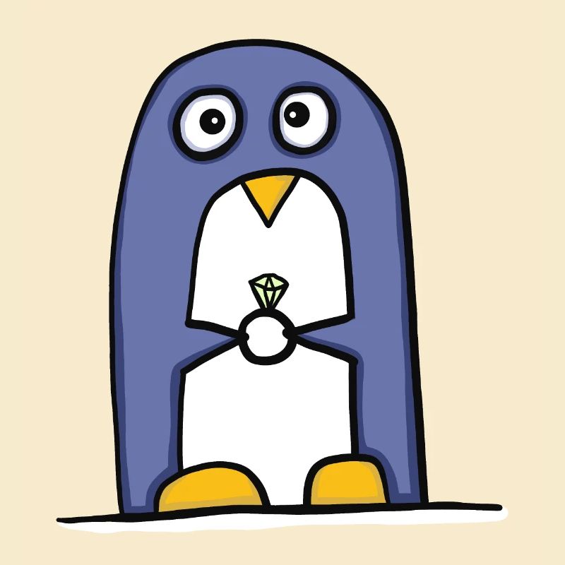 Pinguin mit Diamantring
