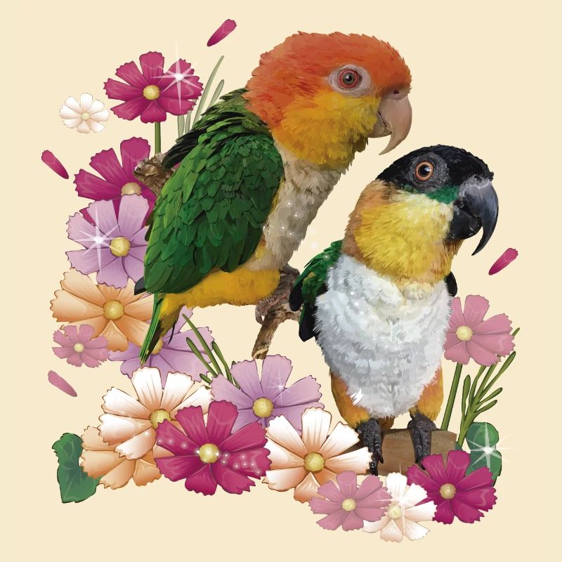 Der orangeköpfige Caique