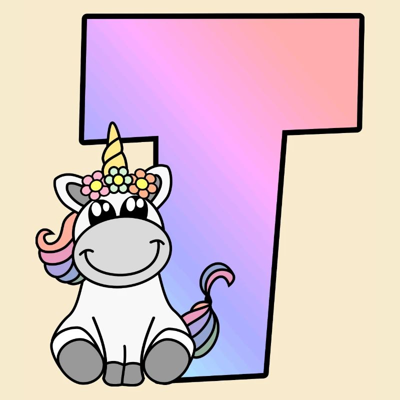 Einhorn Buchstabe T