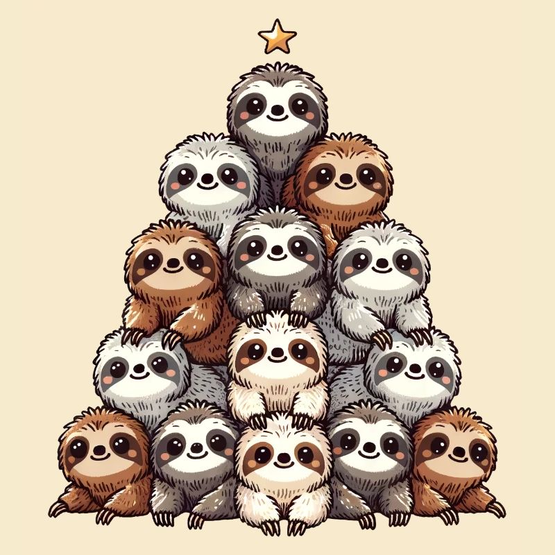 Sloth Christmas Tree Pattern