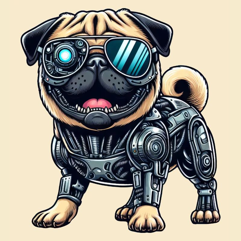 Pug Cyborg - Bionic Robot Dog