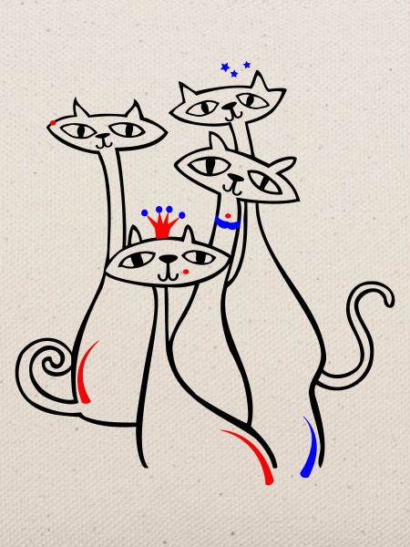 Katzen in Pose