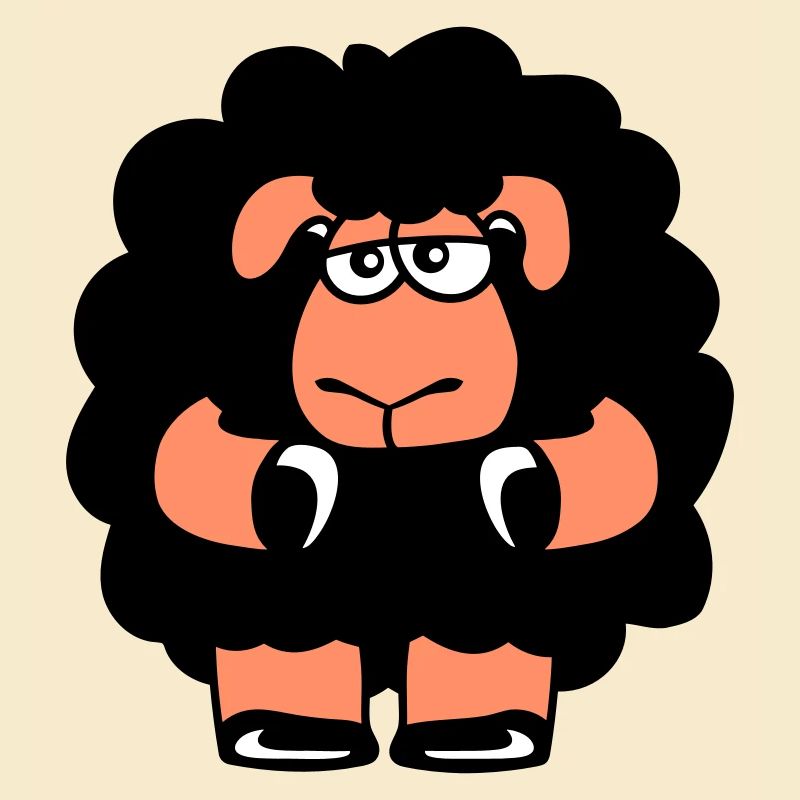 Black Sheep Sad Insecure Tired Funny Cute