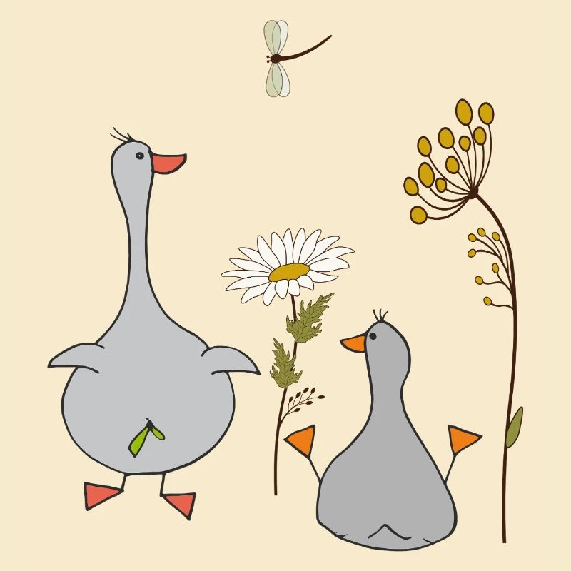 Gänse auf der Wiese