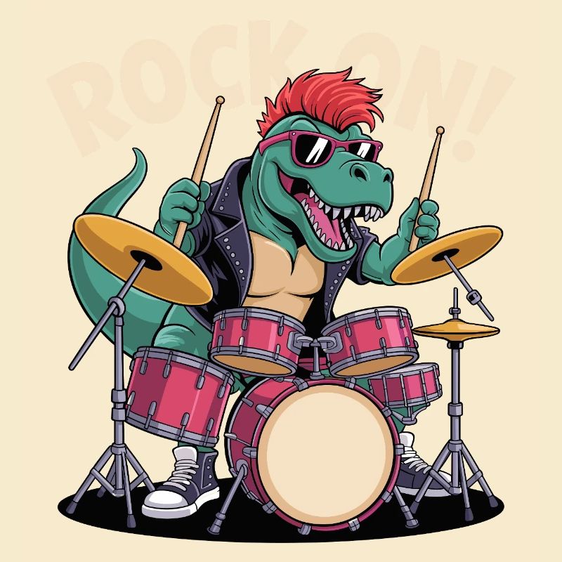 Batteur de dinosaure T-Rex punk rock - Percussions