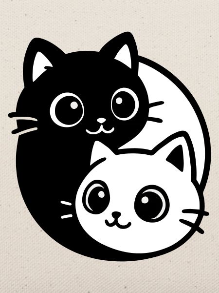 Ying Yang Katzenporträt 