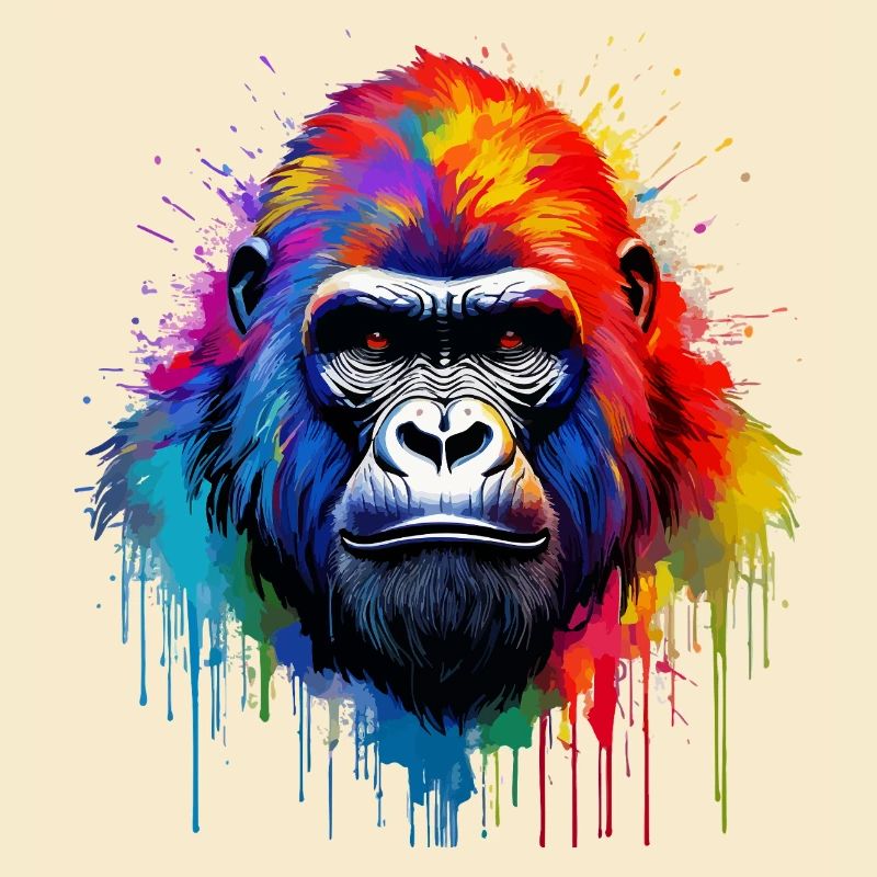 Regenbogen-Gorilla Kunst-Splash