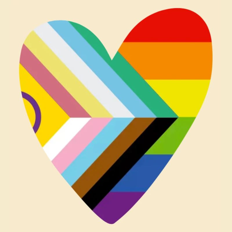 🌈 Cœur – Drapeau Progrès, Fierté & Handicap
