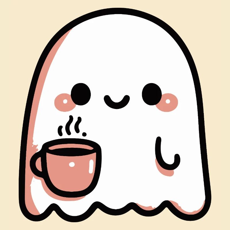 Smiling Ghost and Pastel Coffee