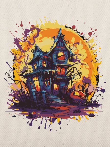 Spukhaus im Halloweenmond