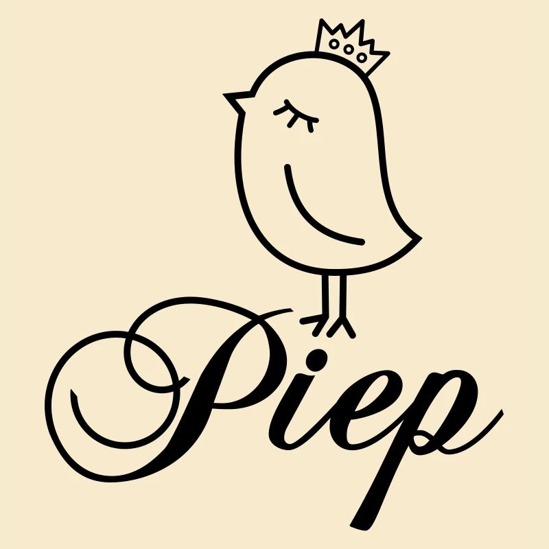 Spatz Piep mit Krone – Piepmatz Vogel Cartoon