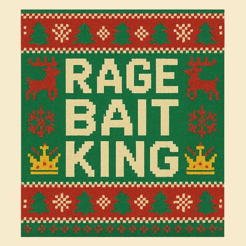 Rage Bait King Hässlicher Pulloverstil, lustiges Meme