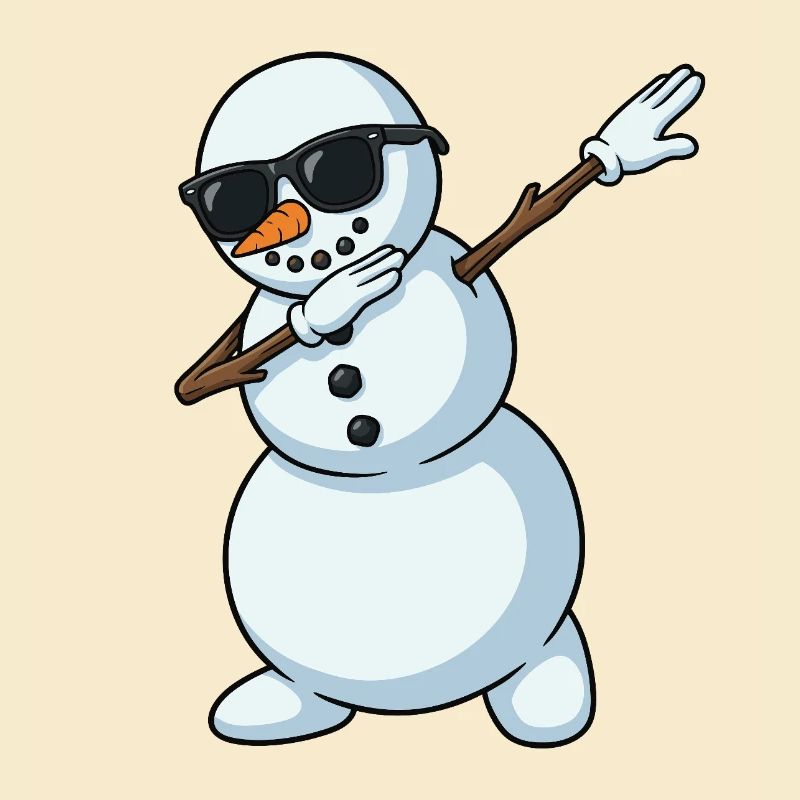 Dab Snowman Cartoon