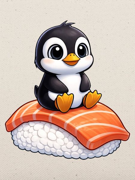 Pinguine Sushi Japanisches Essen Roher Fisch