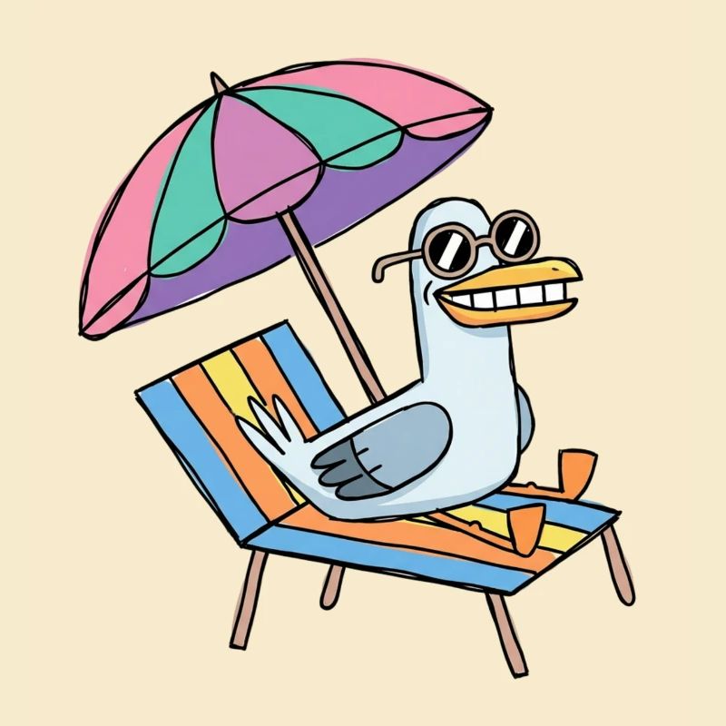 Möwe macht Urlaub