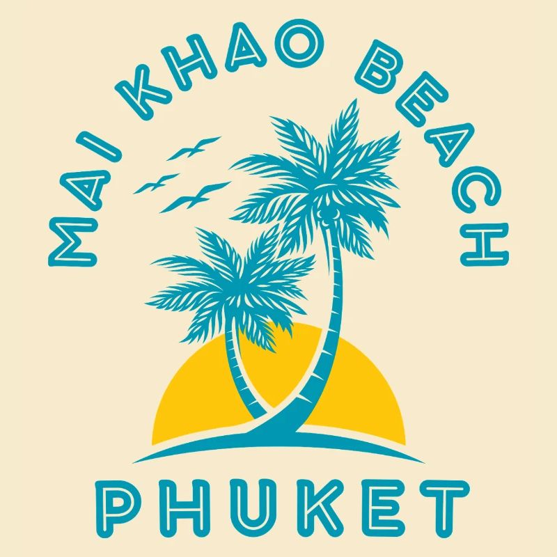 Phuket Mai Khao Beach Palm Sunset