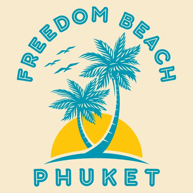 Coucher de soleil de palmier de Freedom Beach Phuket