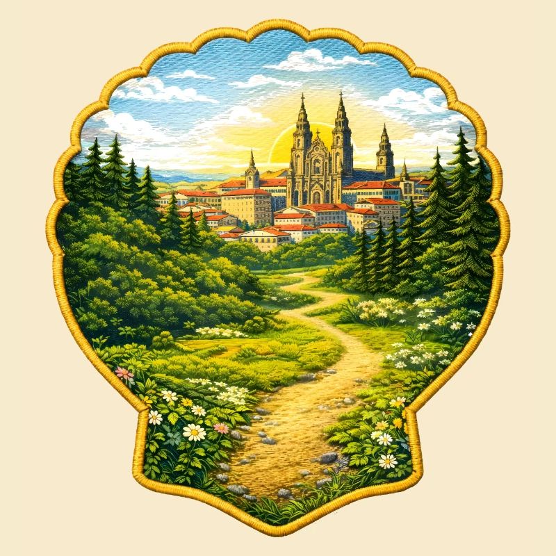 Jakobsweg Santiago Patch Illustration