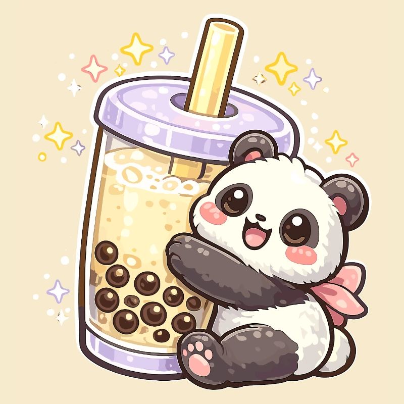 Panda Bubble Tea Kuschelmotiv