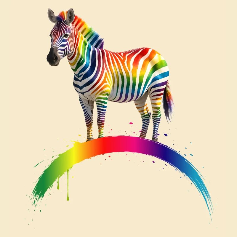 Rainbow Zebra Gradient Art Design