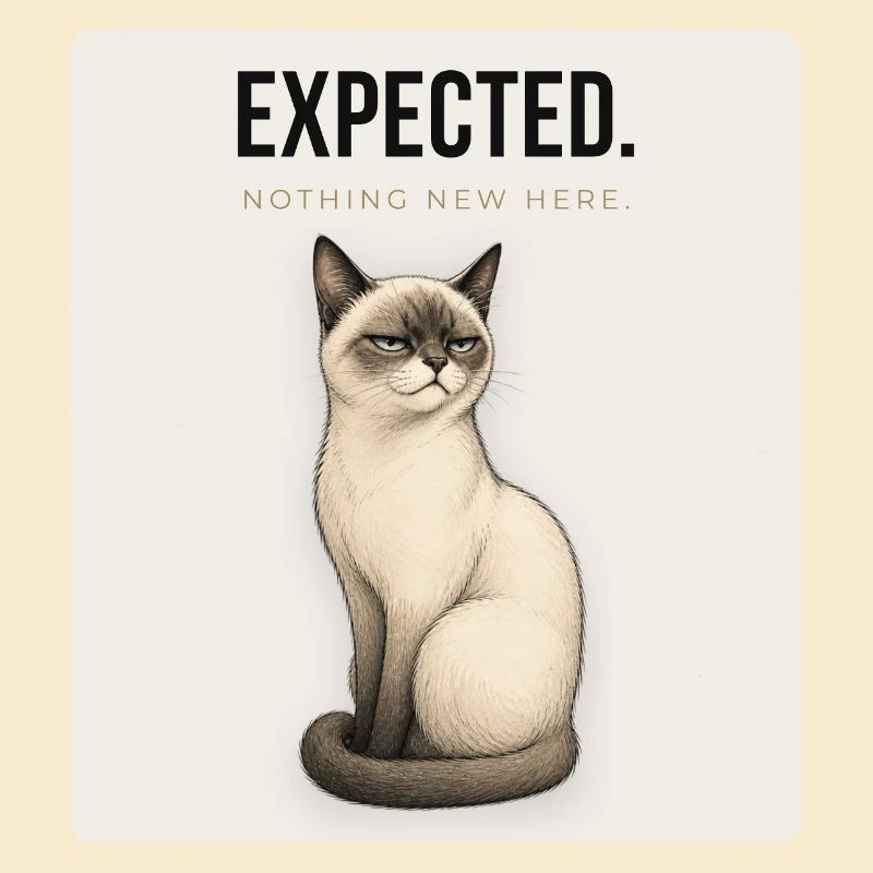 ATTENDU. Conception du mème humour sec du Noble Chat