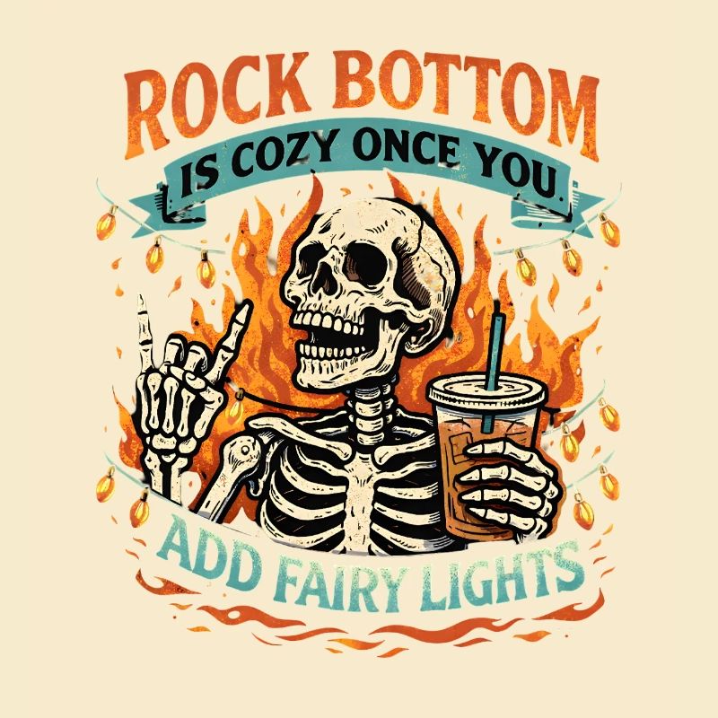 Knochen-Skelett mit Lichterkette Rock Bottom